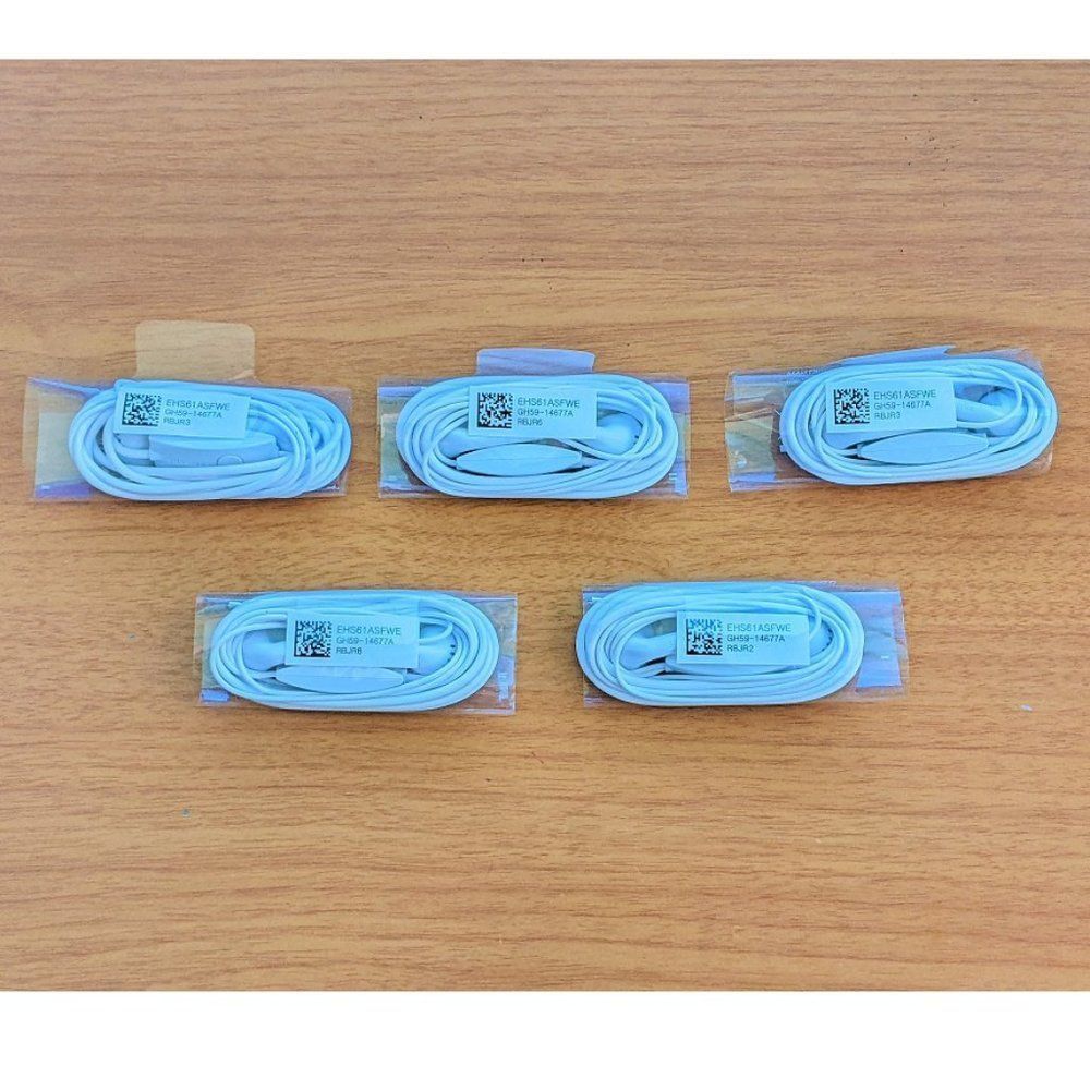 Lot #7 of 5 Samsung 3.5mm Stereo Handsfree Headset - White*** 💥PRICE DROP💥